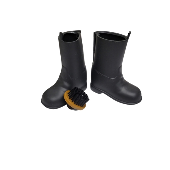 Battat Doll Toy Horse Riding Saddle With Stirrups- Blk Slv, Blk Boots, & Brush - Picture 7 of 12